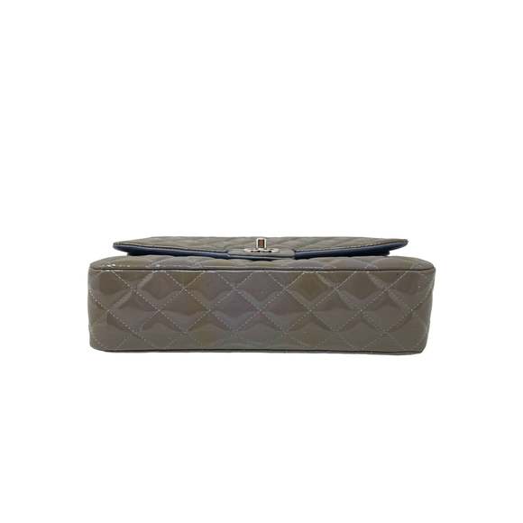 CHANEL Chanel Classic Patent Medium Double Flap Bag - Grey - Picture 8 of 16